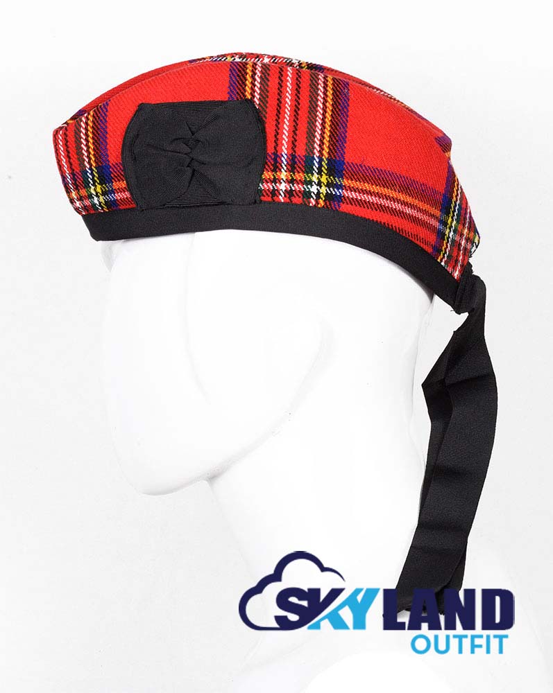 Royal Stewart Tartan Glengarry Hat Traditional Scottish Cap image 1