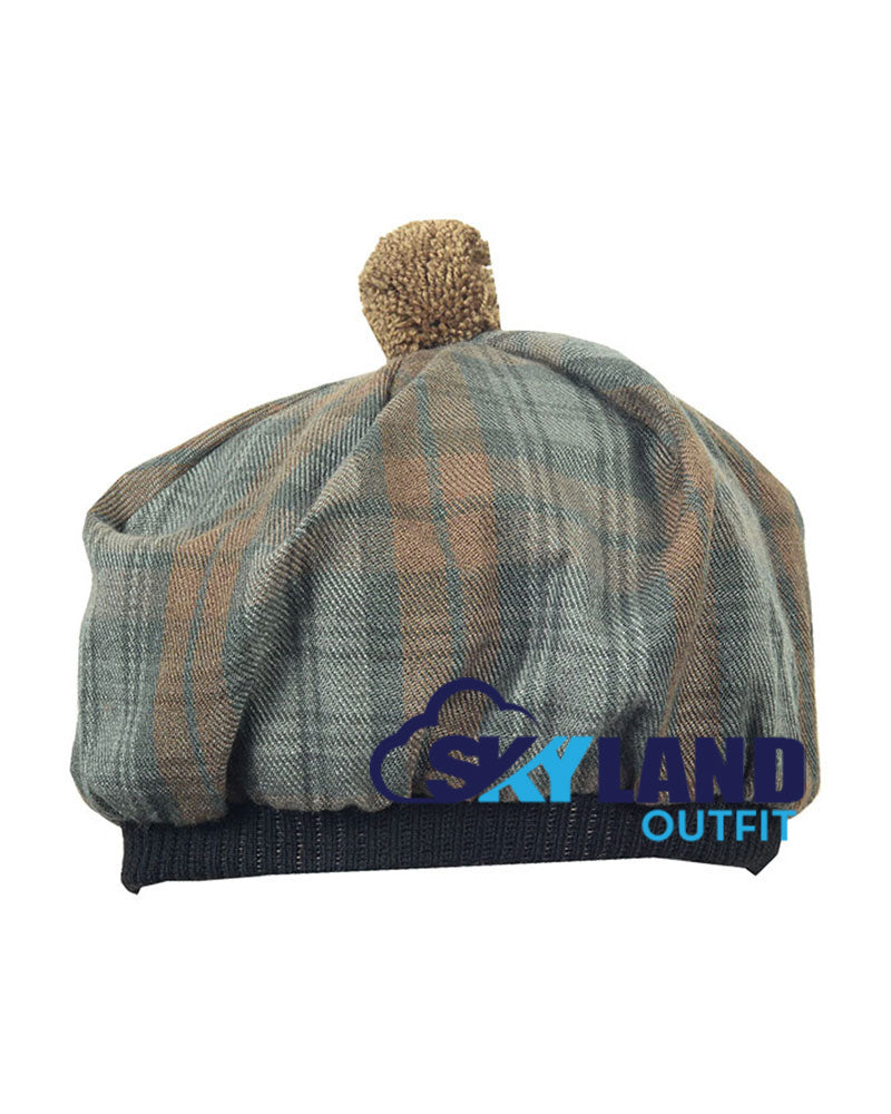 Weathered Black Watch Tartan Tam o' Shanter Scottish Flat Bonnet image 1