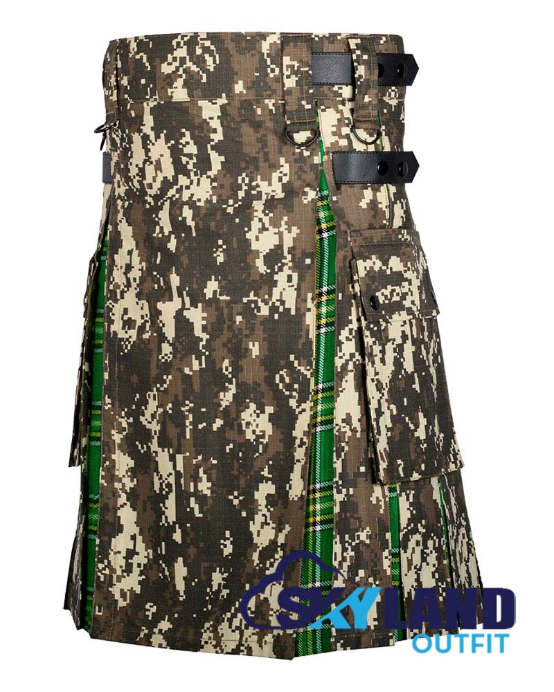 Hybrid Utility Kilts – Digital Camouflage & Irish Tartan Kilt image 2