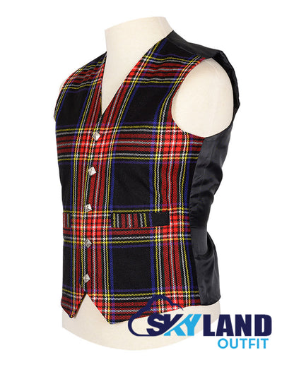 Black Stewart Tartan Waistcoat - Argyle Vest Made to Order image 1