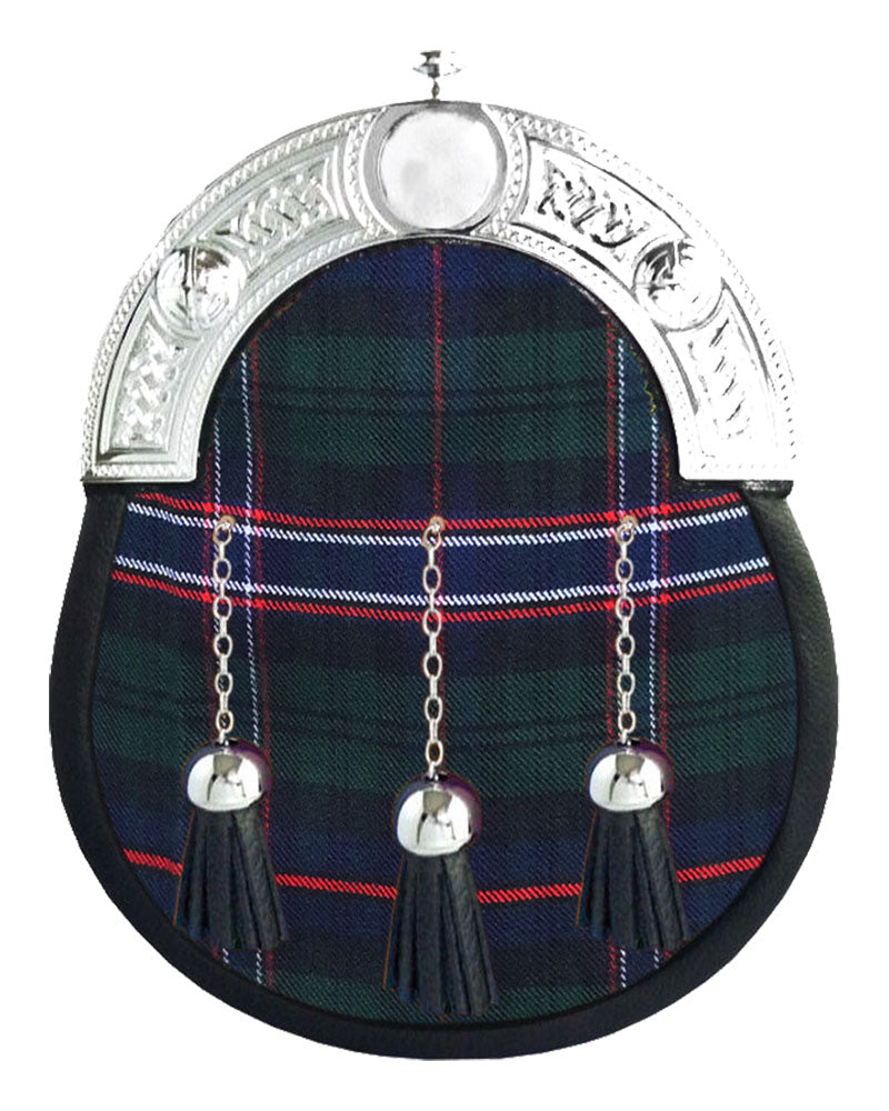 Scottish National Tartan Sporran Full Dress Leather Sporran image 0