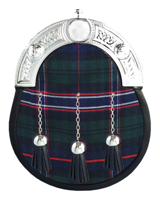 Scottish National Tartan Sporran Full Dress Leather Sporran image 0
