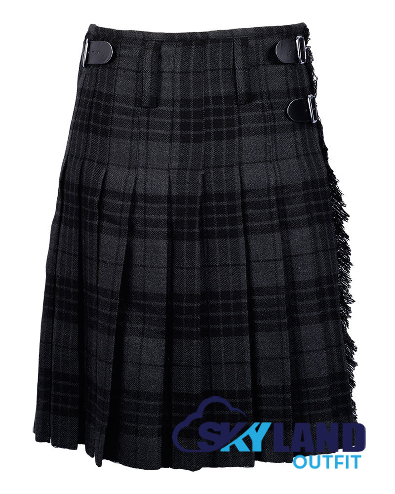 Grey Watch Tartan 8 Yard Kilt for Men Traditional Scottish Kilt image 2