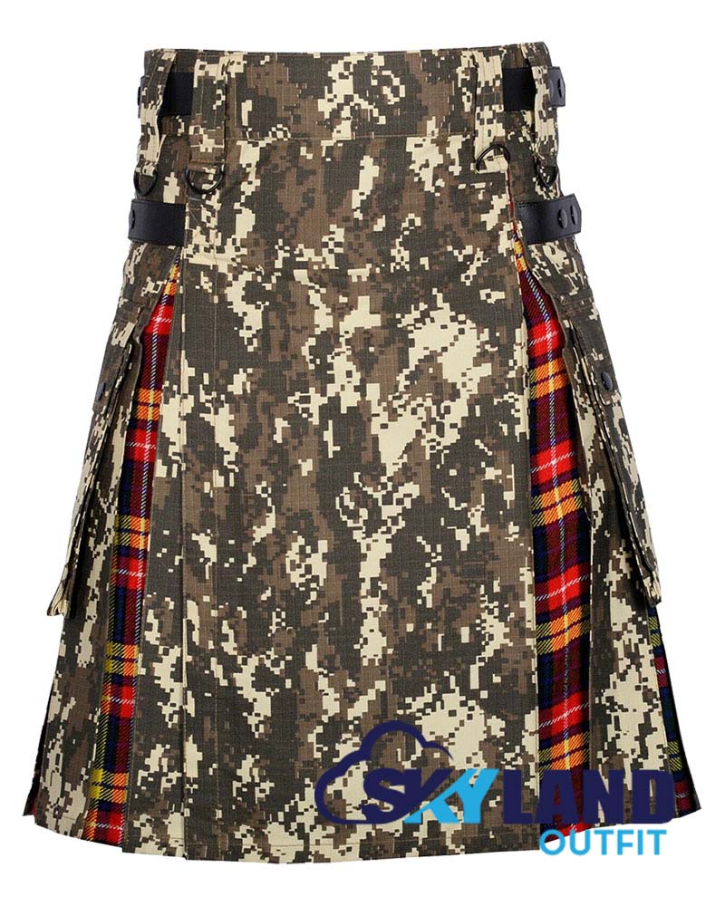 Hybrid Utility Kilts – Digital Camouflage & Buchanan Tartan Kilt image 0