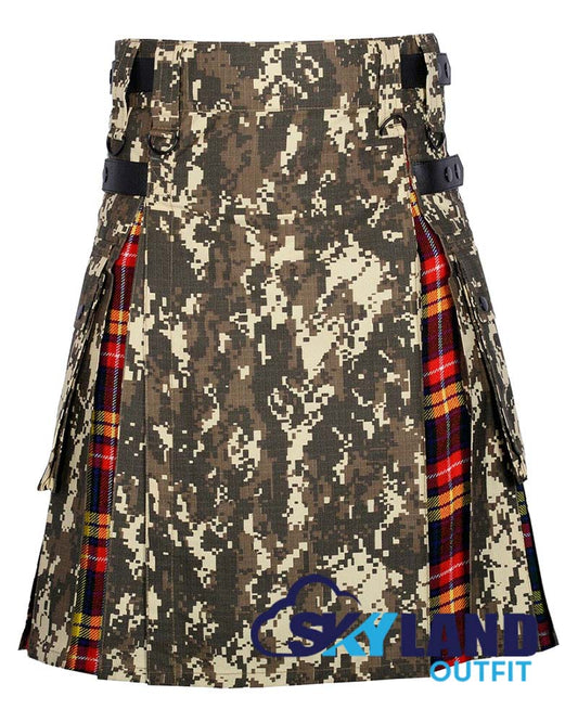Hybrid Utility Kilts – Digital Camouflage & Buchanan Tartan Kilt image 0