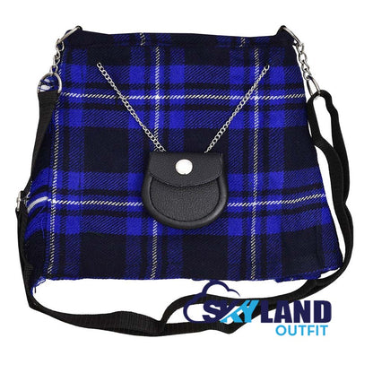 Ramsey Blue Tartan Ladies Kilt Shaped Purse, Tote Bag image 0