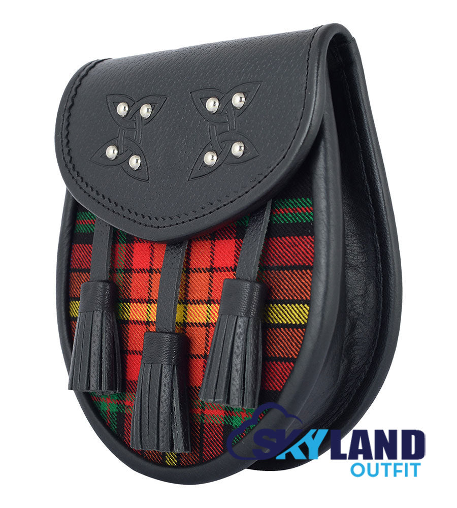 LGBTQ Pride Tartan Sporran Black Leather Scottish Sporran image 2