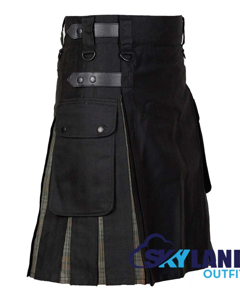 Black Watch Hybrid Utility Kilt – Black Cotton Tartan image 1