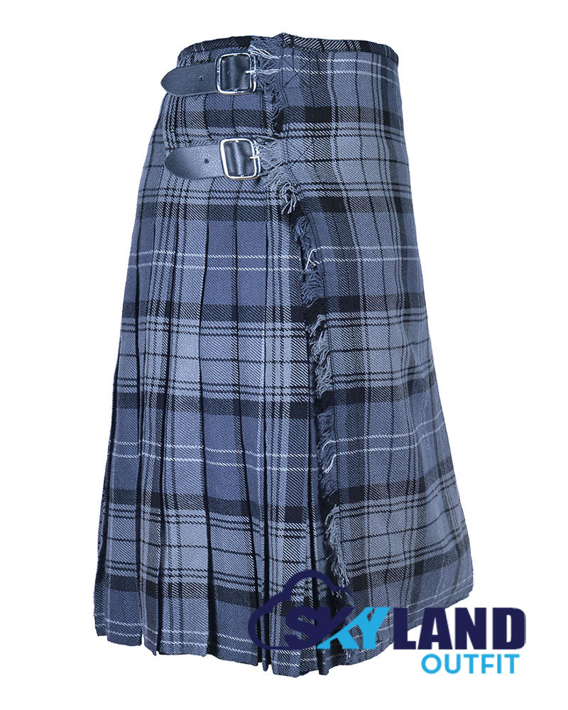 Hamilton Grey Tartan 8 Yard Kilt for Men Traditional Scottish Kilt image 1