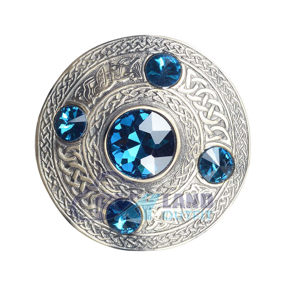 Douglas Blue Tartan Kilt Fly Plaid with Free Brooch image 1