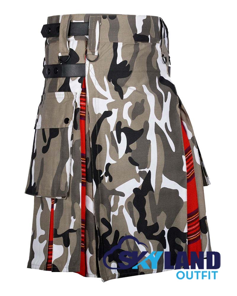 Hybrid Utility Kilts – Camouflage & Royal Stewart Tartan Kilt image 1
