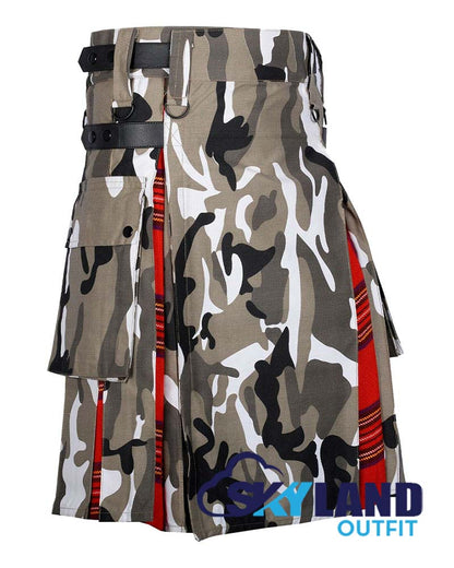 Hybrid Utility Kilts – Camouflage & Royal Stewart Tartan Kilt image 1