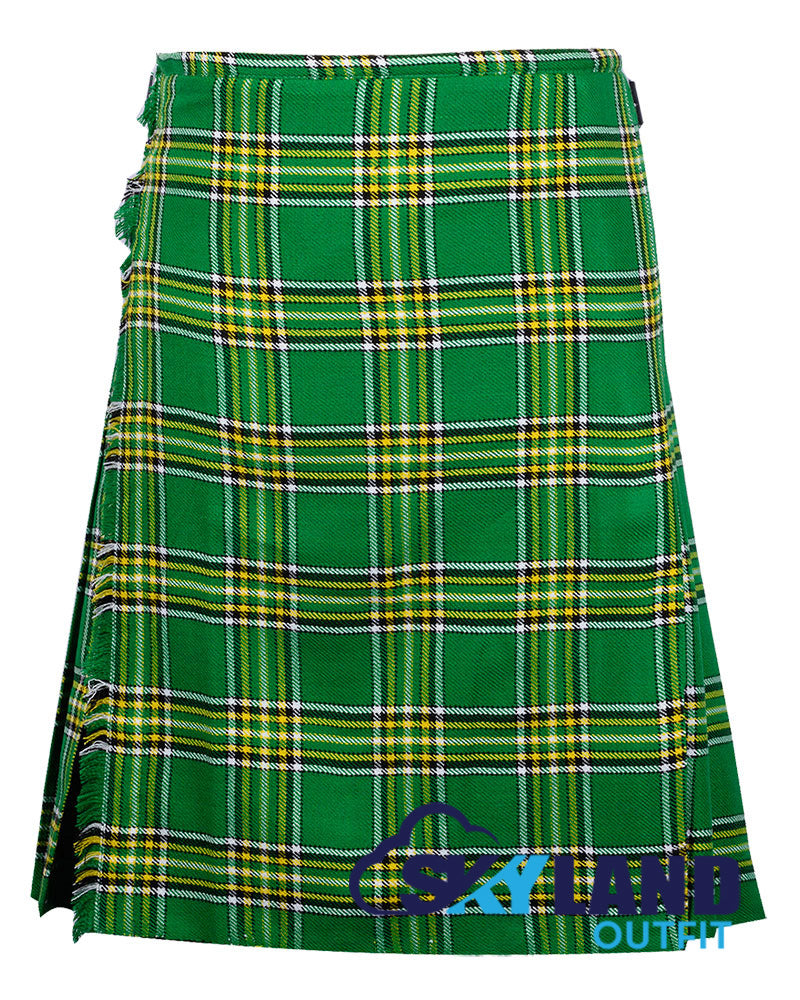 Irish Heritage Tartan 8 Yard Kilt for Men Traditional Scottish Kilt image 0