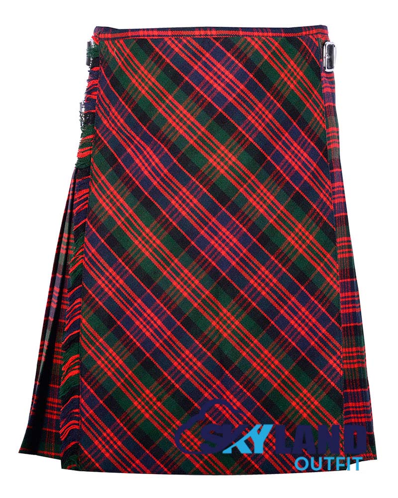 MacDonald Tartan Kilt Traditional 8-Yard Scottish Kilt with Bias Cut image 0