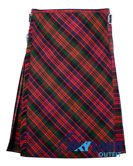MacDonald Tartan Kilt Traditional 8-Yard Scottish Kilt with Bias Cut image 0