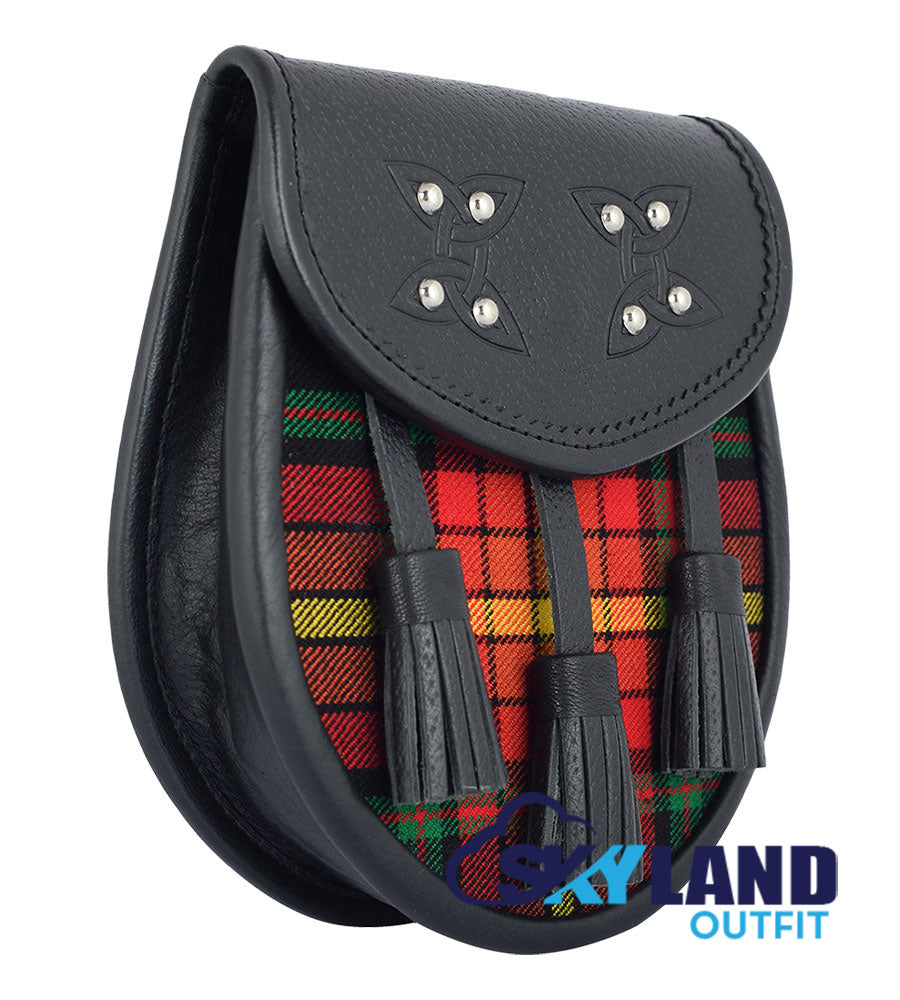 LGBTQ Pride Tartan Sporran Black Leather Scottish Sporran image 1