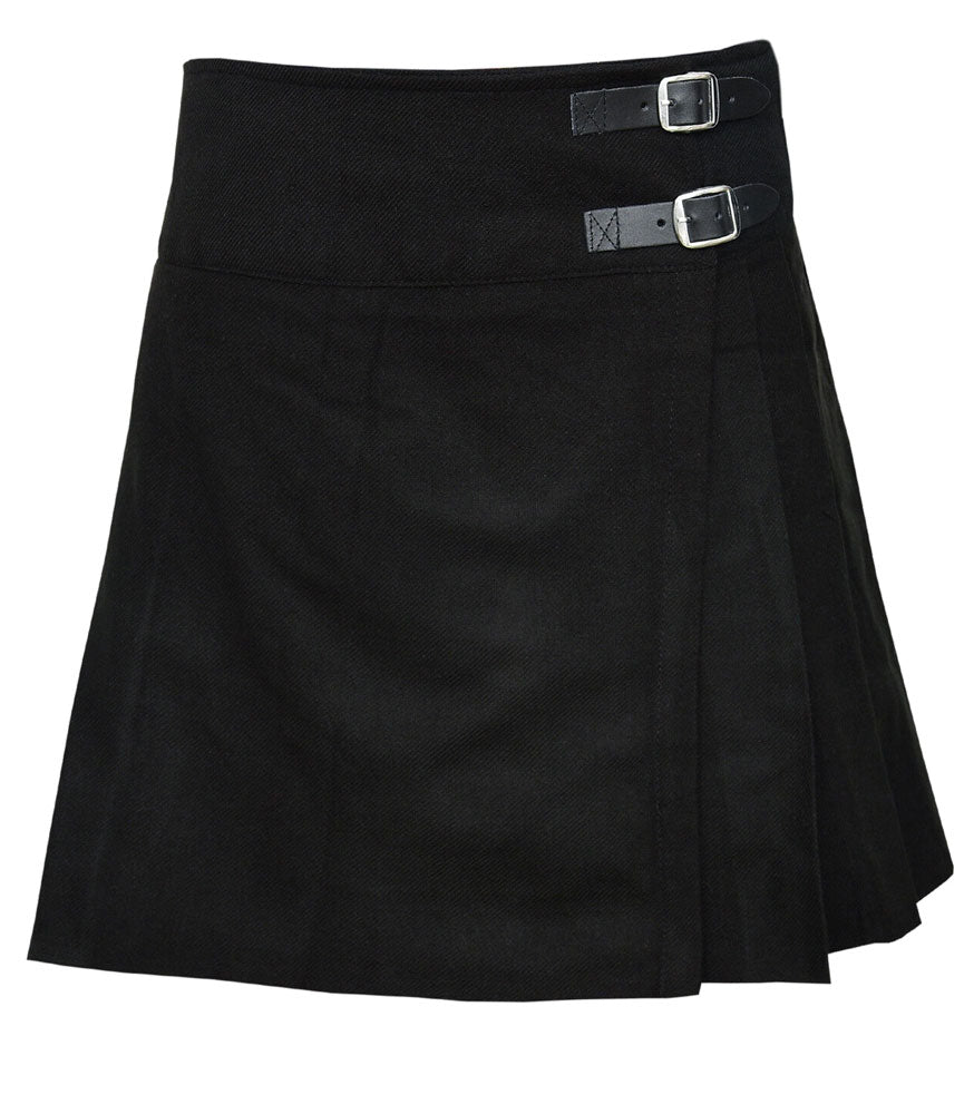 Solid Black Mini Billie Kilt Girls Modern Kilt Skirt image 0