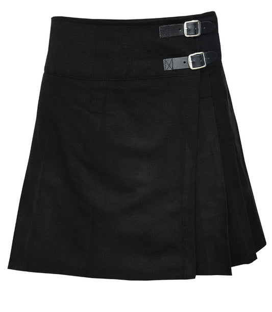 Solid Black Mini Billie Kilt Girls Modern Kilt Skirt image 0