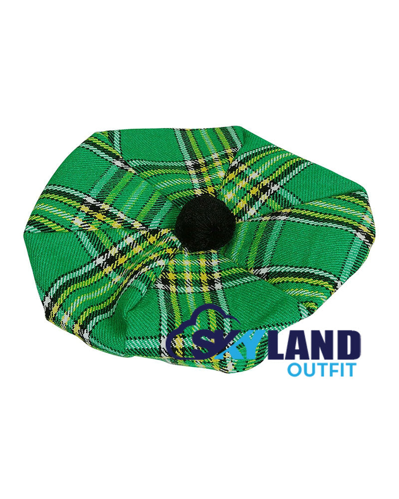 Irish Heritage Tartan Tam o' Shanter Celtic Flat Bonnet image 1