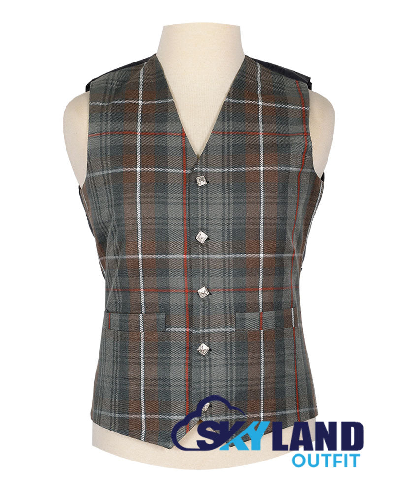 Mackenzie Weathered Tartan Waistcoat Argyle Vest Made to Order image 0