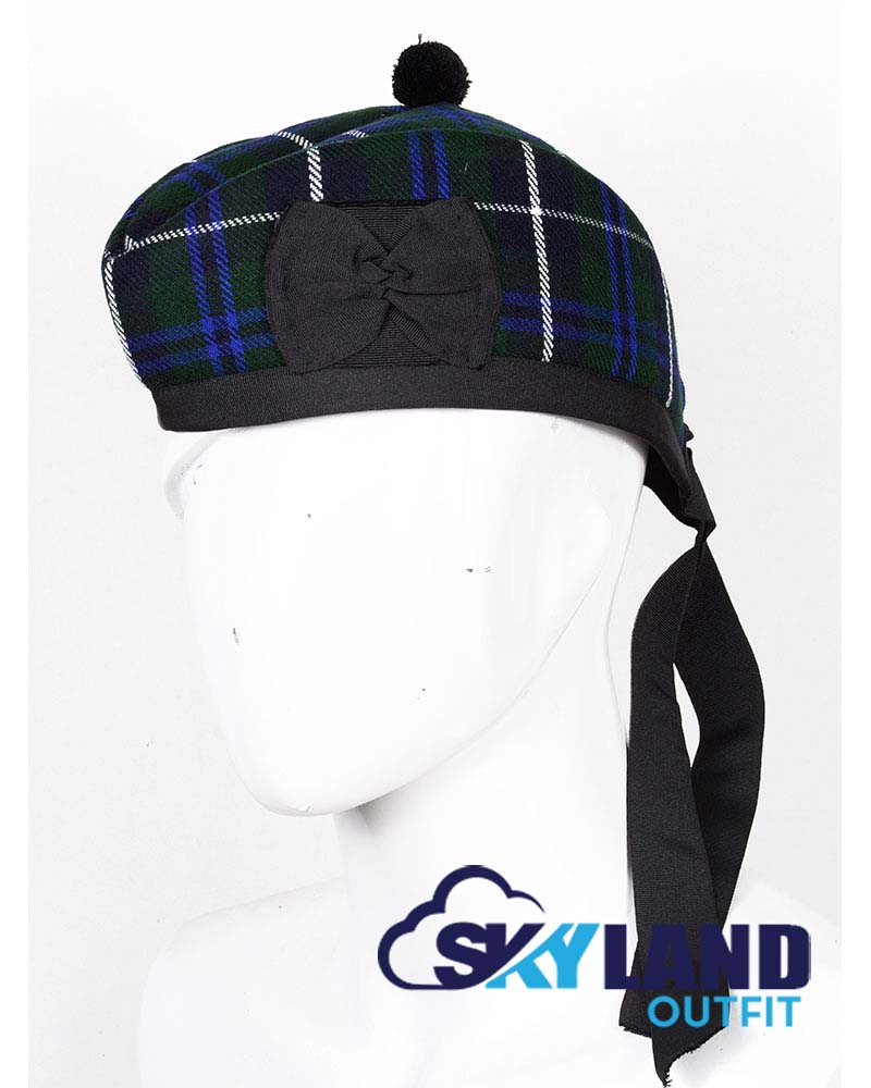 Blue Douglas Tartan Glengarry Hat Traditional Scottish Cap image 0