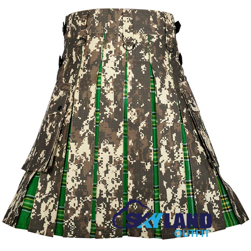 Hybrid Utility Kilts – Digital Camouflage & Irish Tartan Kilt image 3
