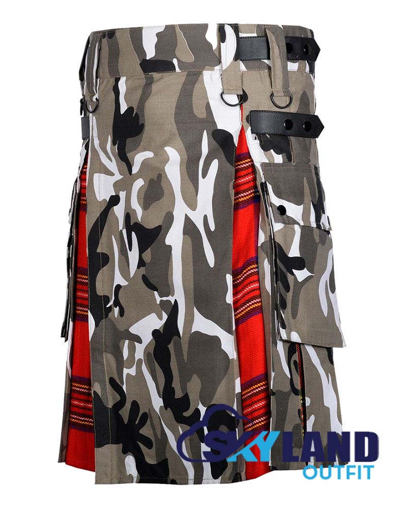 Hybrid Utility Kilts – Camouflage & Royal Stewart Tartan Kilt image 2