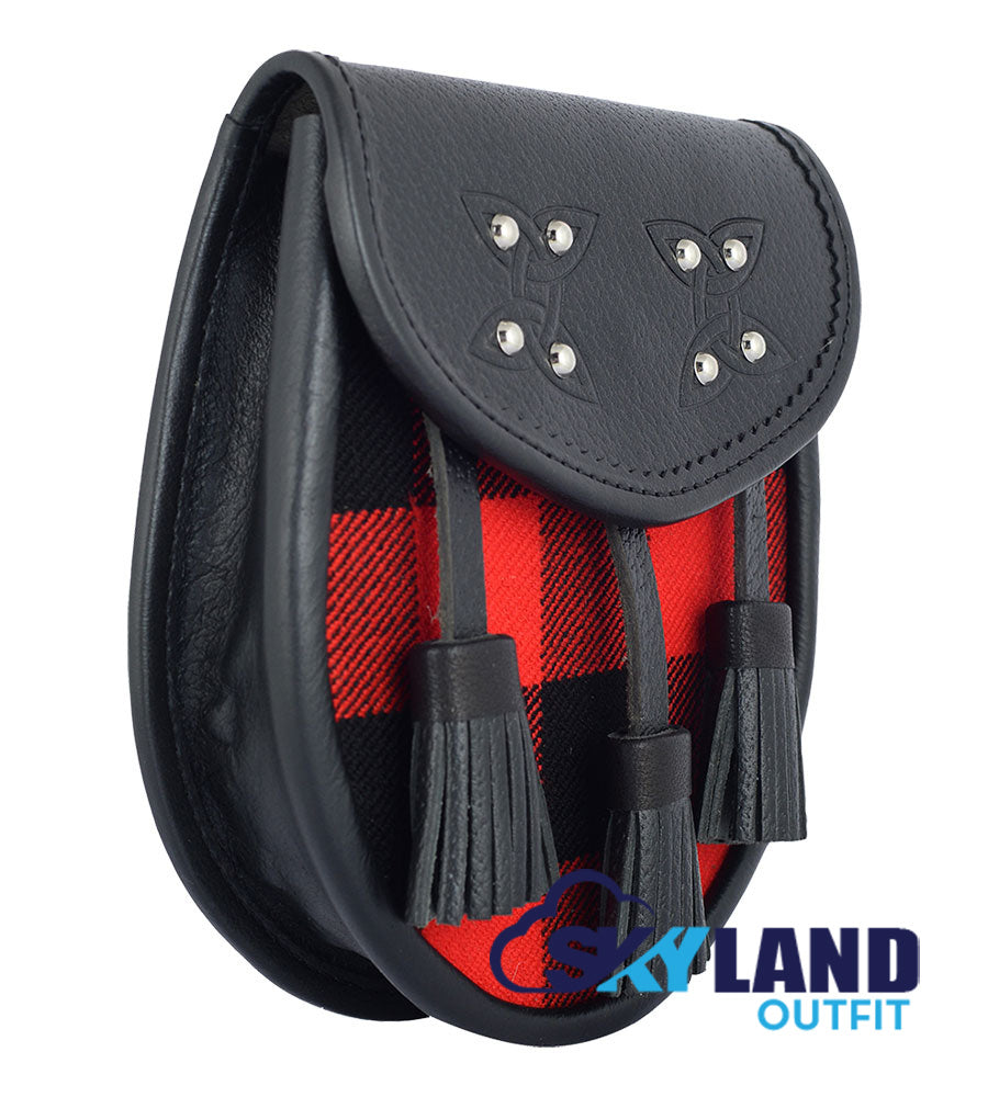 MacGregor Rob Roy Tartan Sporran Black Leather Sporran image 1