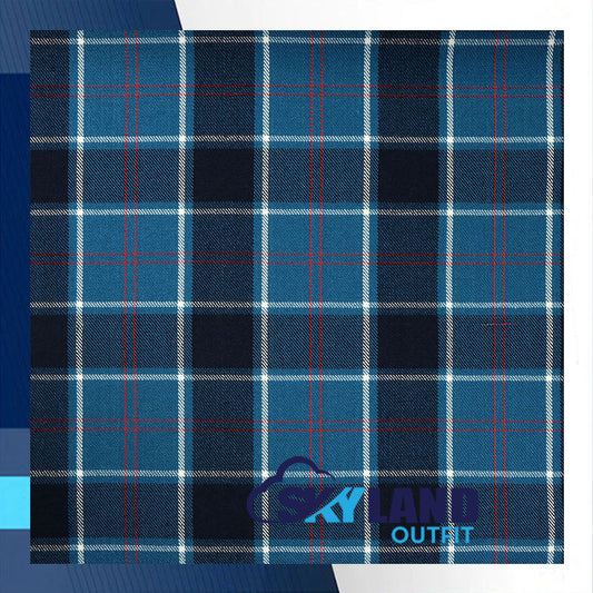 US Navy Tartan Homespun Wool Blend Fabric By the Yard image 0