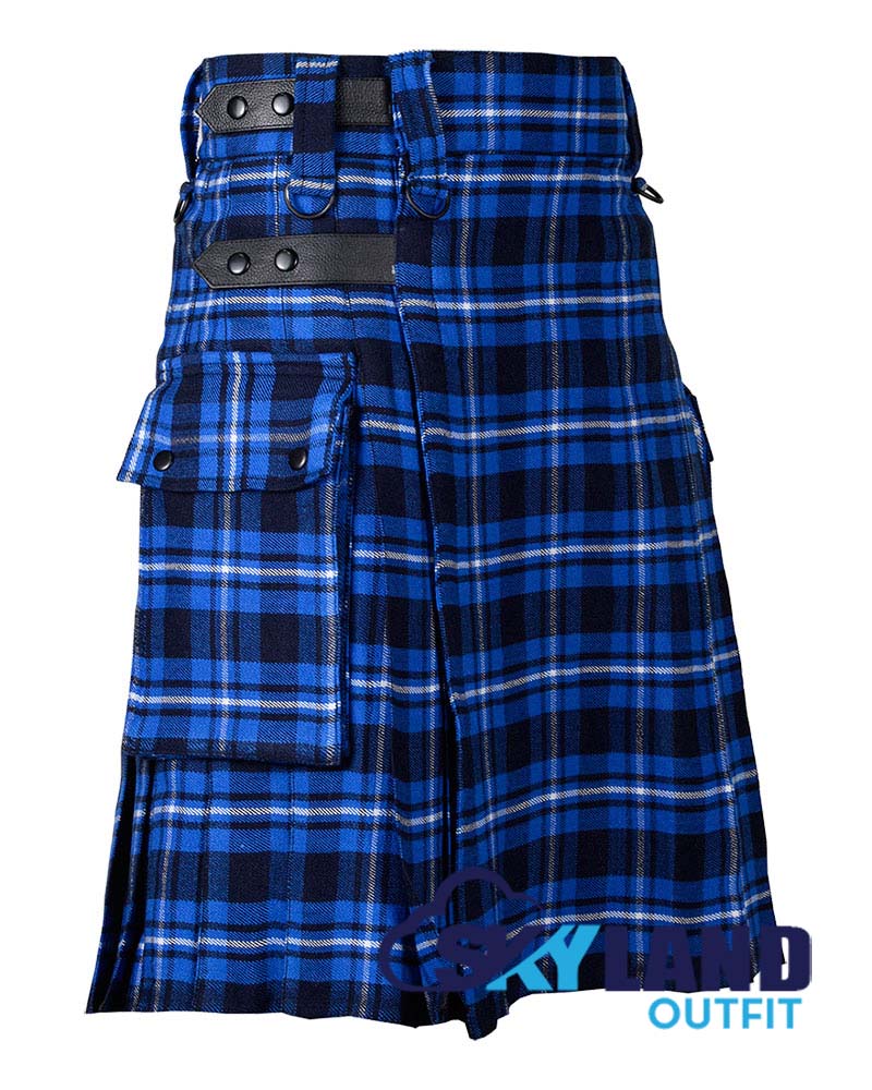Ramsey Blue Tartan Kilt Modern Utility Kilts image 1