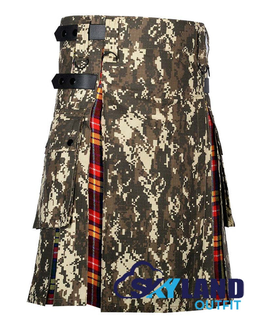 Hybrid Utility Kilts – Digital Camouflage & Buchanan Tartan Kilt image 1