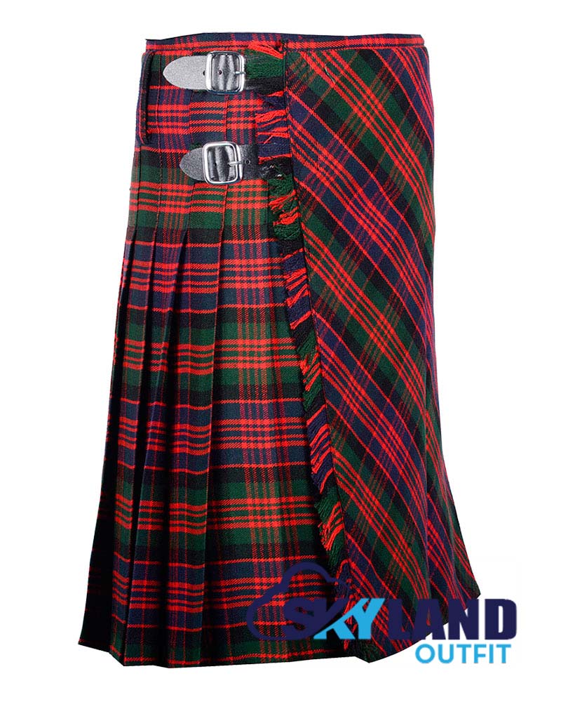 MacDonald Tartan Kilt Traditional 8-Yard Scottish Kilt with Bias Cut image 1