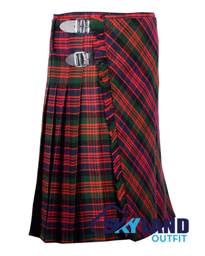 MacDonald Tartan Kilt Traditional 8-Yard Scottish Kilt with Bias Cut image 1