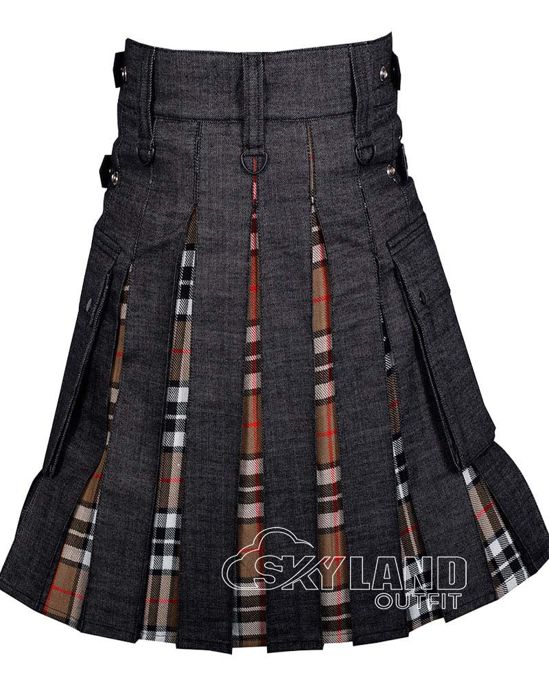Hybrid Utility Kilts – Black Denim & Campbell Thompson Tartan