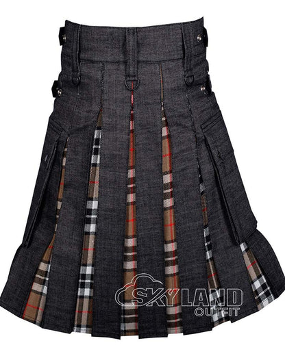 Hybrid Utility Kilts – Black Denim & Campbell Thompson Tartan