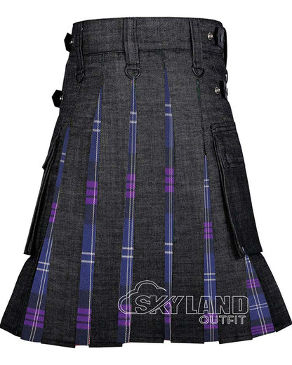 Hybrid Utility Kilts – Black Denim & Heritage of Scotland Tartan