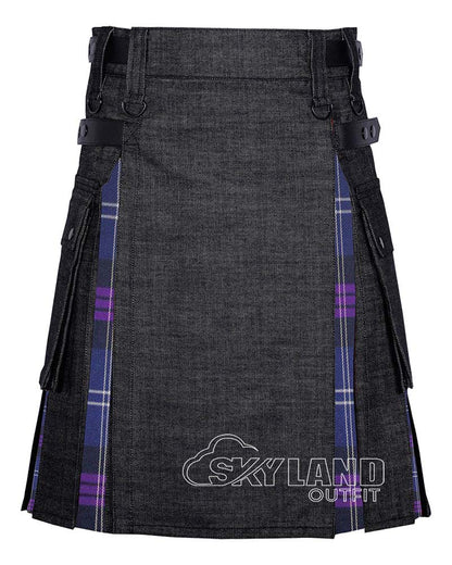 Hybrid Utility Kilts – Black Denim & Heritage of Scotland Tartan