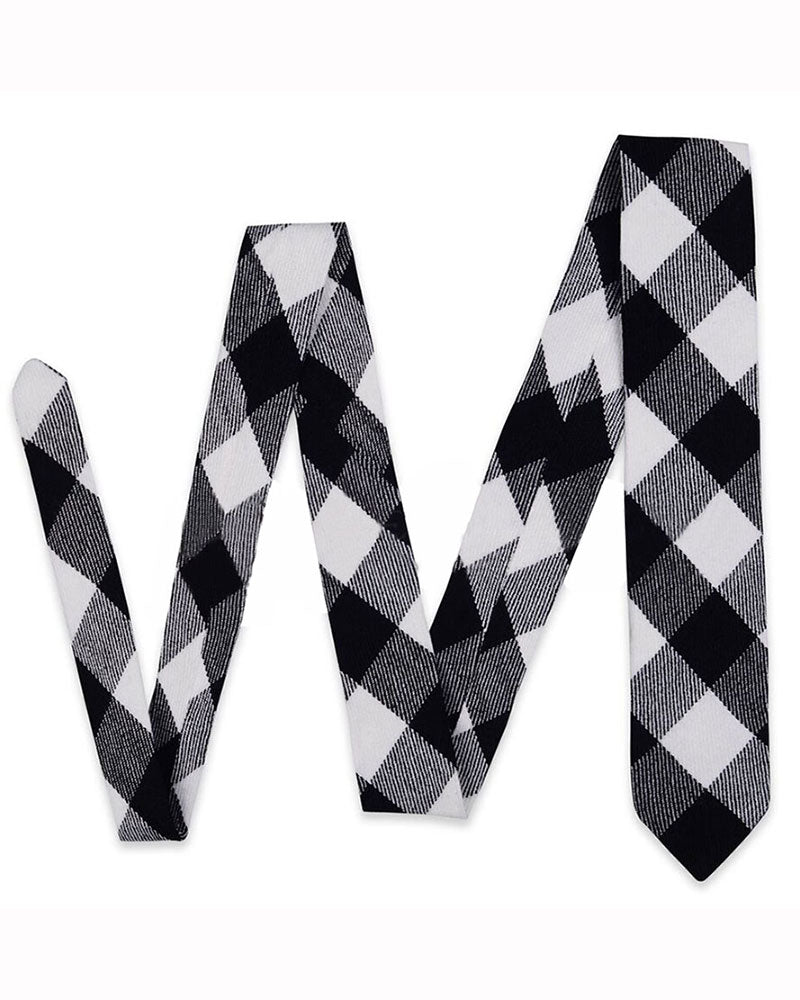 White, Black Rob Roy Tartan NeckTie Scottish Clan NeckTies image 1