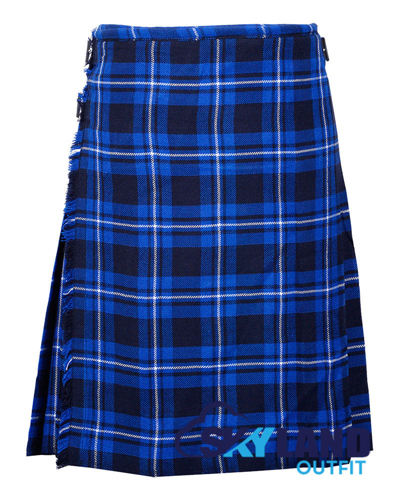 Ramsey Blue Tartan 8 Yard Kilt for Men Traditional Scottish Kilt image 0