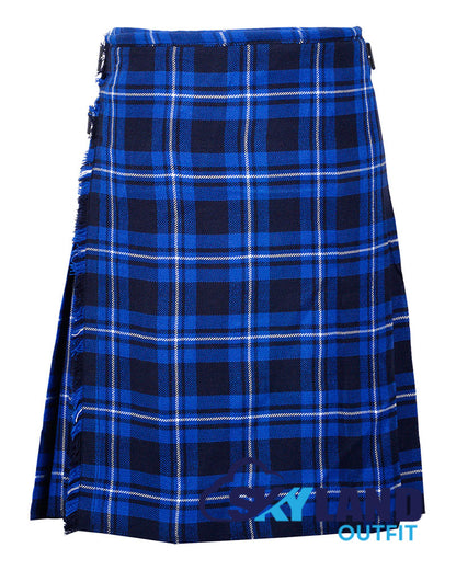 Ramsey Blue Tartan 8 Yard Kilt for Men Traditional Scottish Kilt image 0