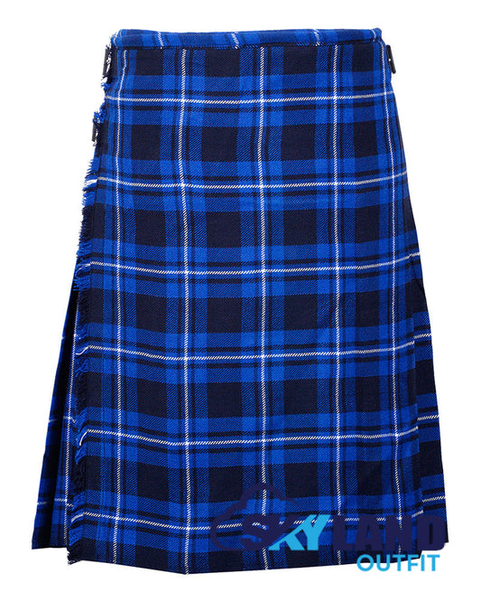 Ramsey Blue Tartan 8 Yard Kilt for Men Traditional Scottish Kilt image 0