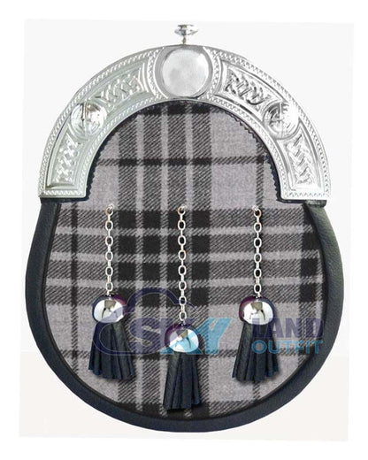 Grey Watch Tartan Sporran Scottish Full Dress Leather Sporran image 0