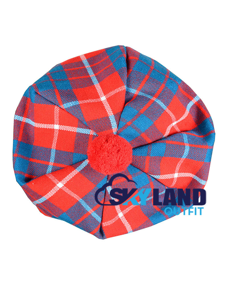 Hamilton Red Tartan Tam o' Shanter Scottish Flat Bonnet image 2