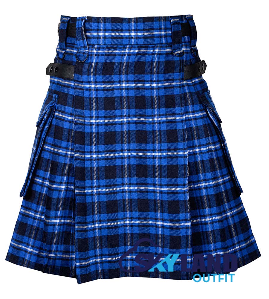 Ramsey Blue Tartan Kilt Modern Utility Kilts image 0