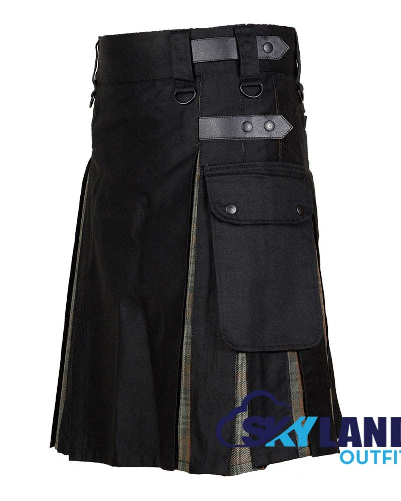 Black Watch Hybrid Utility Kilt – Black Cotton Tartan image 2