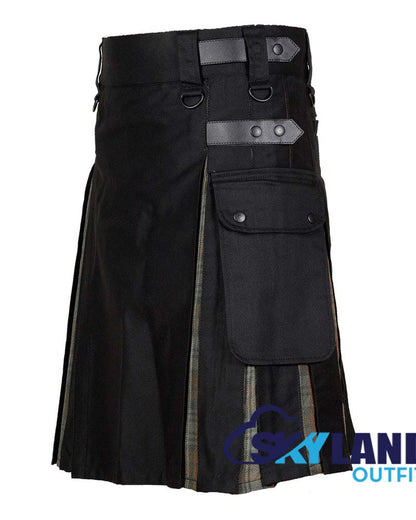 Black Watch Hybrid Utility Kilt – Black Cotton Tartan image 2