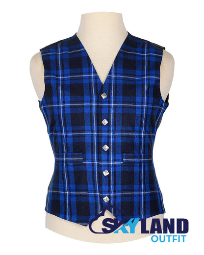 Ramsey Blue Tartan Waistcoat - Argyle Vest Made to Order image 0