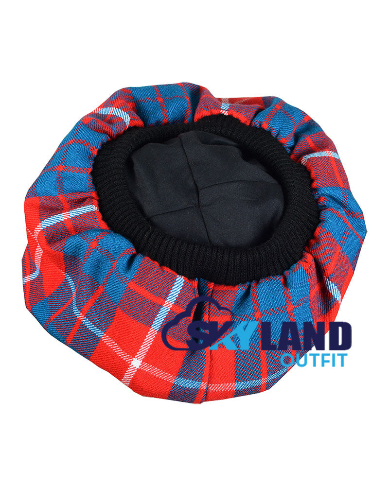 Hamilton Red Tartan Tam o' Shanter Scottish Flat Bonnet image 3