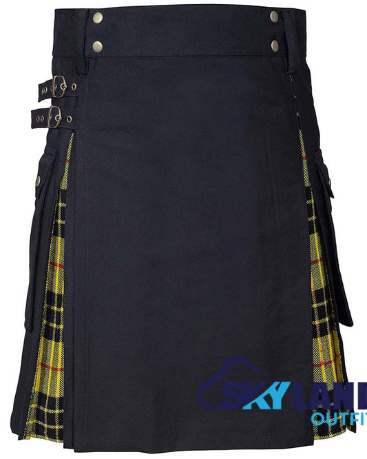 Hybrid Utility Kilts - MacLeod of Lewis Tartan & Black Cotton Kilt image 0