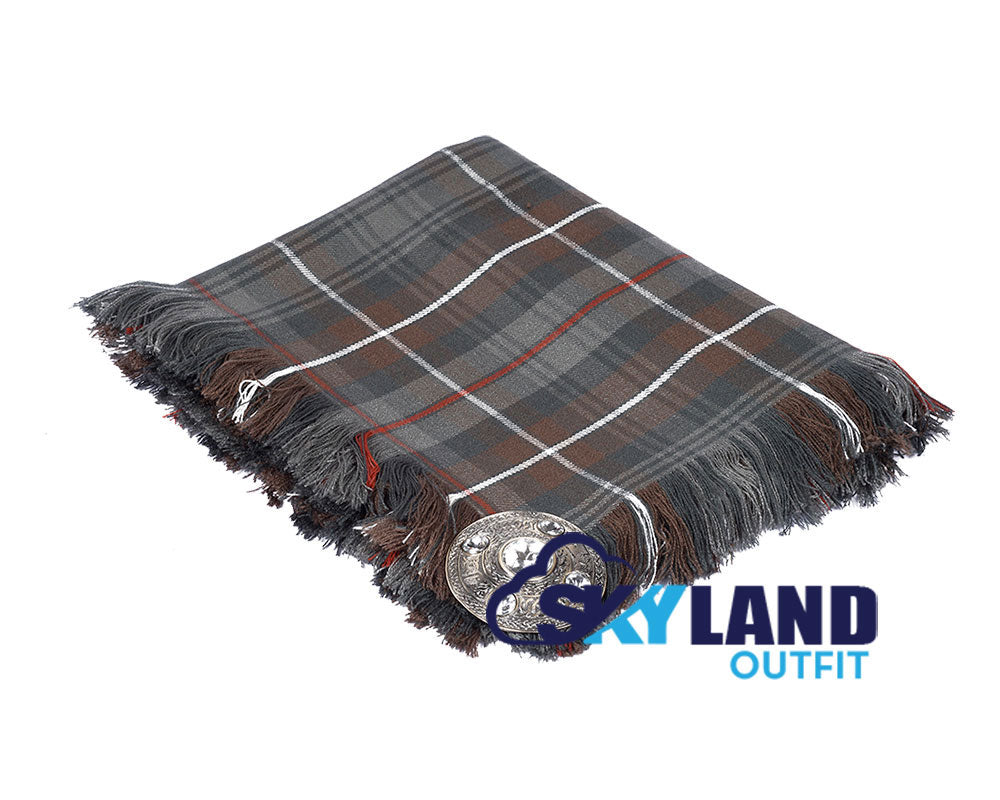 Mackenzie Weathered Tartan Kilt Fly Plaid with Free Brooch image 0
